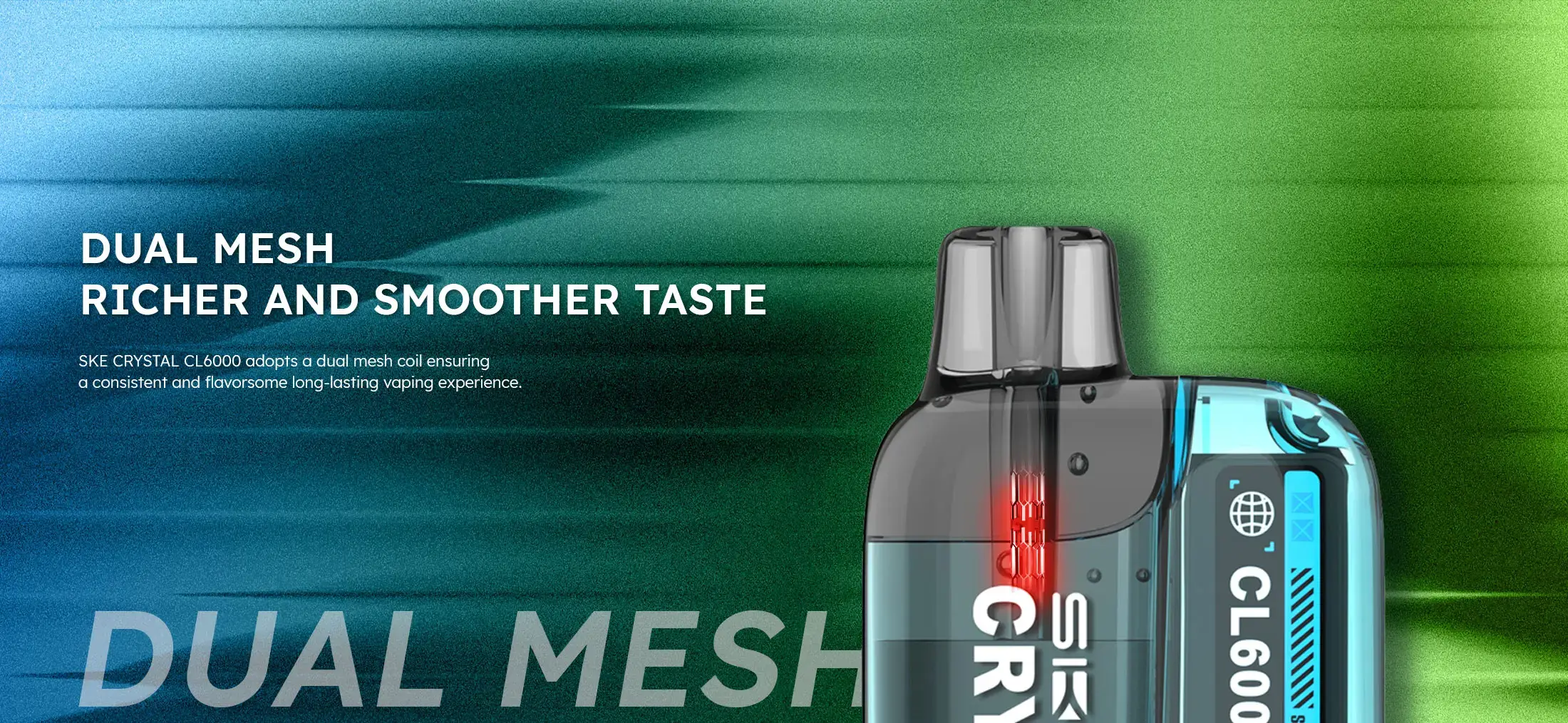 Crystal CL6000 Puffs Vape Prefilled Kit Dual Mesh Coil
