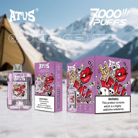 DE012 E-papierosy jednorazówka 7000 Puffs z możliwością ładowania i regulowanym przepływem powietrza ATVS Vape