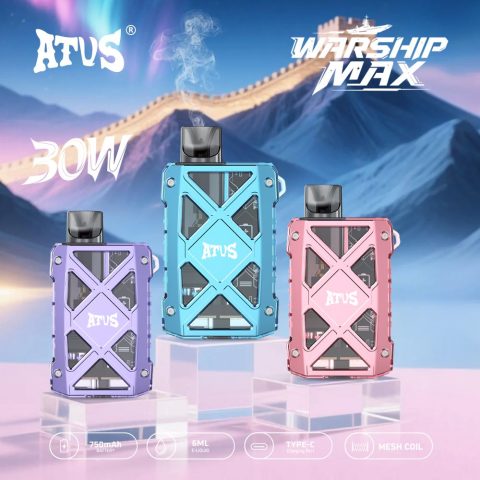 DE012 E-papierosy jednorazówka 7000 Puffs z możliwością ładowania i regulowanym przepływem powietrza ATVS Vape