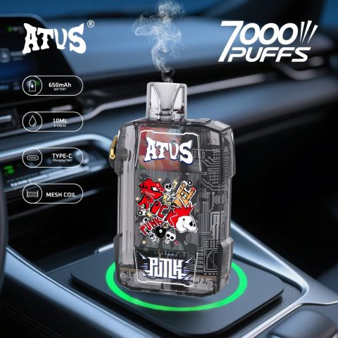 DE012 E-papierosy jednorazówka 7000 Puffs z możliwością ładowania i regulowanym przepływem powietrza ATVS Vape