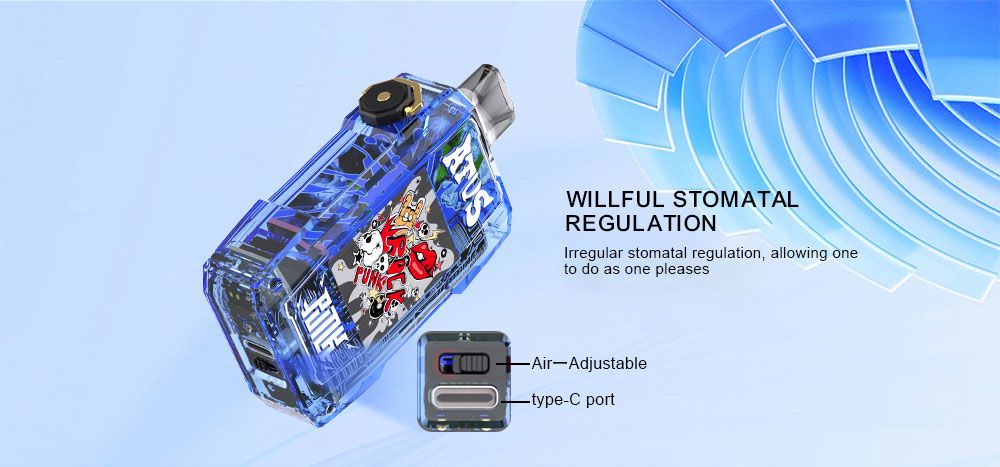 DE012 E-papierosy jednorazówka 7000 Puffs z możliwością ładowania i regulowanym przepływem powietrza ATVS Vape