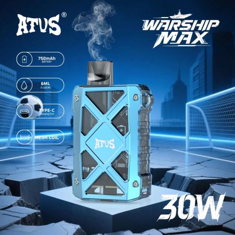 DE012 E-papierosy jednorazówka 7000 Puffs z możliwością ładowania i regulowanym przepływem powietrza ATVS Vape