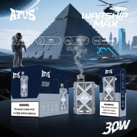 DE012 E-papierosy jednorazówka 7000 Puffs z możliwością ładowania i regulowanym przepływem powietrza ATVS Vape