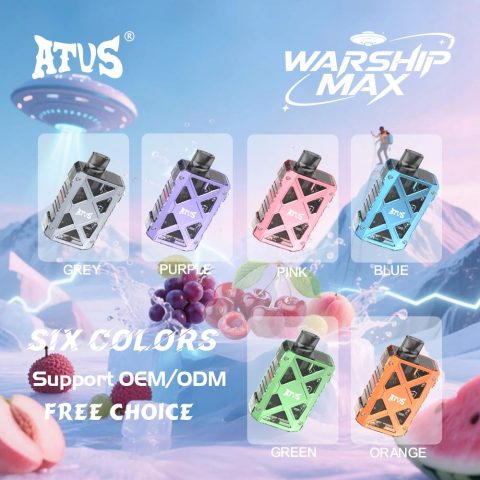 DE012 E-papierosy jednorazówka 7000 Puffs z możliwością ładowania i regulowanym przepływem powietrza ATVS Vape