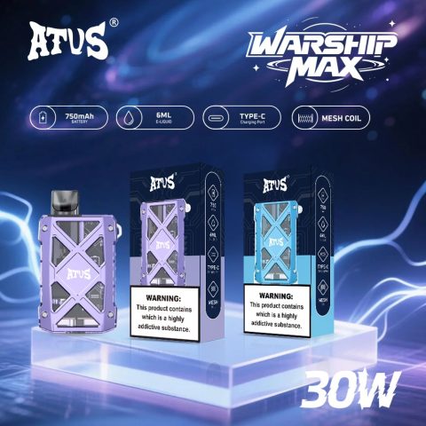 DE012 E-papierosy jednorazówka 7000 Puffs z możliwością ładowania i regulowanym przepływem powietrza ATVS Vape