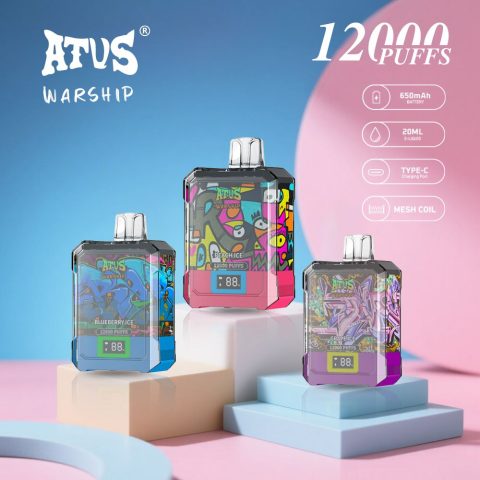 DE013A E-papierosy jednorazówka 12000 Puffs z wyświetlaczem LED i regulowanym przepływem powietrza