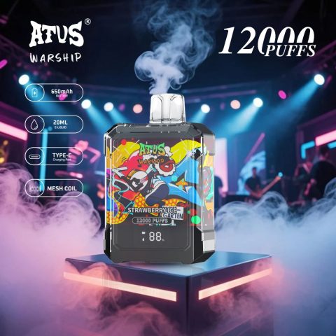 DE013A E-papierosy jednorazówka 12000 Puffs z wyświetlaczem LED i regulowanym przepływem powietrza