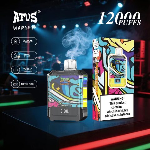 DE013A E-papierosy jednorazówka 12000 Puffs z wyświetlaczem LED i regulowanym przepływem powietrza