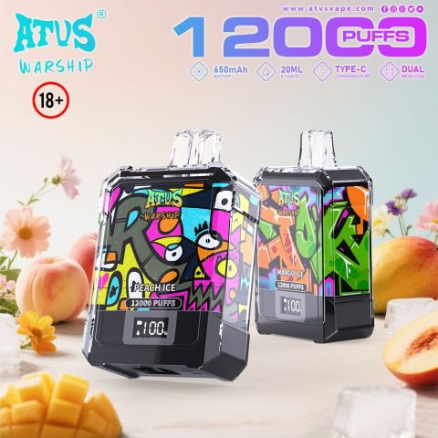 DE013A E-papierosy jednorazówka 12000 Puffs z wyświetlaczem LED i regulowanym przepływem powietrza