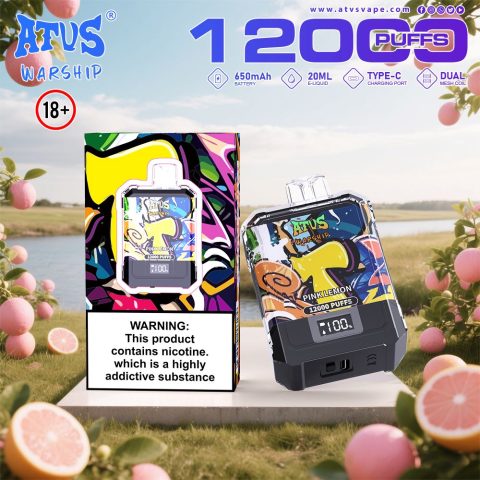 DE013A E-papierosy jednorazówka 12000 Puffs z wyświetlaczem LED i regulowanym przepływem powietrza