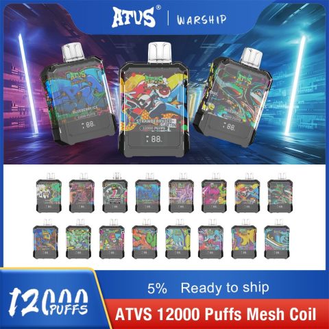 DE013A E-papierosy jednorazówka 12000 Puffs z wyświetlaczem LED i regulowanym przepływem powietrza