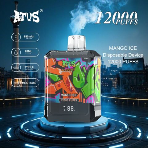 DE013A E-papierosy jednorazówka 12000 Puffs z wyświetlaczem LED i regulowanym przepływem powietrza