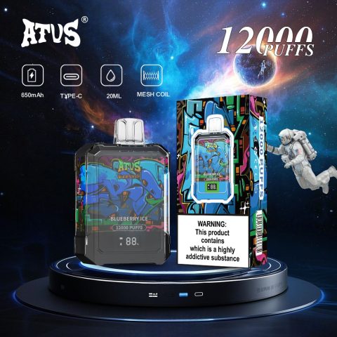 DE013A E-papierosy jednorazówka 12000 Puffs z wyświetlaczem LED i regulowanym przepływem powietrza