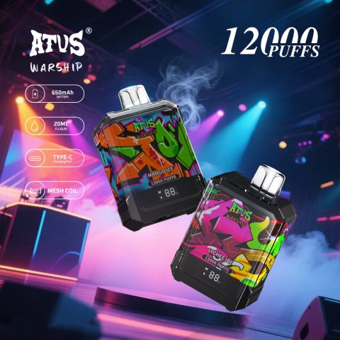 DE013A E-papierosy jednorazówka 12000 Puffs z wyświetlaczem LED i regulowanym przepływem powietrza