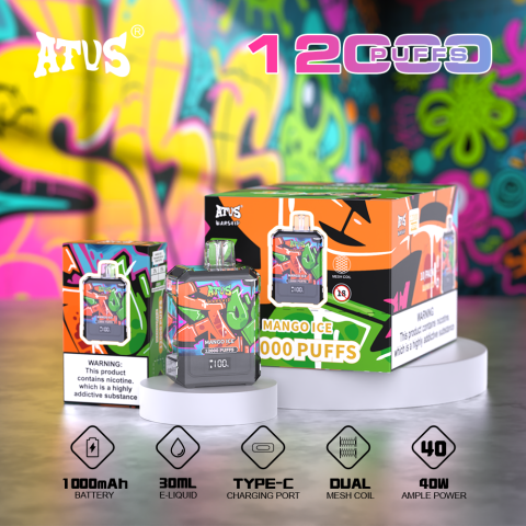 DE013A E-papierosy jednorazówka 12000 Puffs z wyświetlaczem LED i regulowanym przepływem powietrza