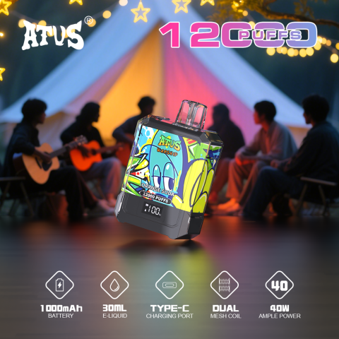 DE013A E-papierosy jednorazówka 12000 Puffs z wyświetlaczem LED i regulowanym przepływem powietrza