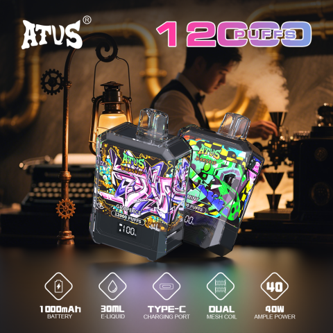 DE013A E-papierosy jednorazówka 12000 Puffs z wyświetlaczem LED i regulowanym przepływem powietrza