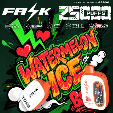 DE016 E-papierosy jednorazówka 25000 Puffs z wyświetlaczem LED i regulowanym przepływem powietrza, ładowalny ATVS Vape