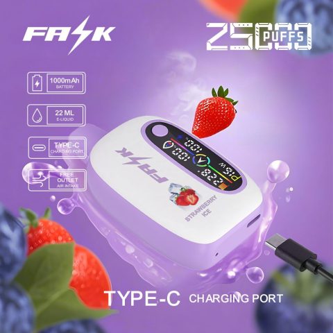 DE016 E-papierosy jednorazówka 25000 Puffs z wyświetlaczem LED i regulowanym przepływem powietrza, ładowalny ATVS Vape
