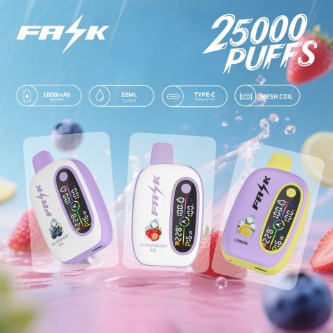 DE016 E-papierosy jednorazówka 25000 Puffs z wyświetlaczem LED i regulowanym przepływem powietrza, ładowalny ATVS Vape