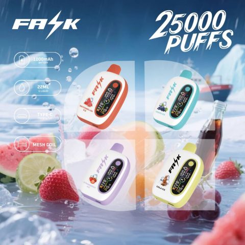 DE016 E-papierosy jednorazówka 25000 Puffs z wyświetlaczem LED i regulowanym przepływem powietrza, ładowalny ATVS Vape