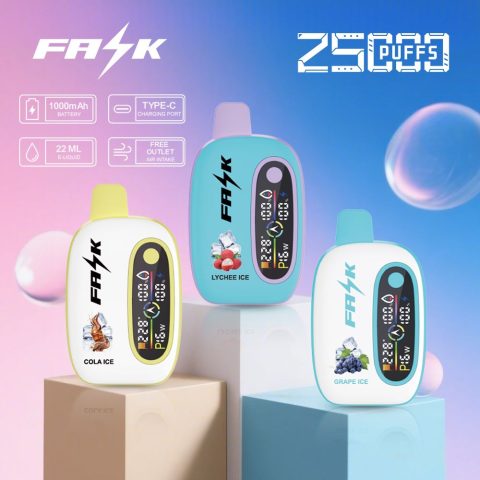 DE016 E-papierosy jednorazówka 25000 Puffs z wyświetlaczem LED i regulowanym przepływem powietrza, ładowalny ATVS Vape