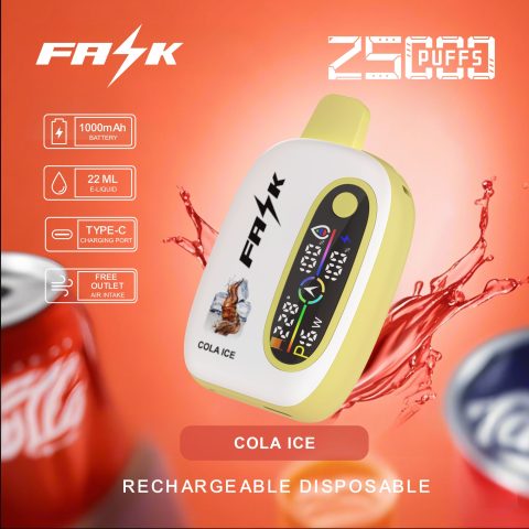 DE016 E-papierosy jednorazówka 25000 Puffs z wyświetlaczem LED i regulowanym przepływem powietrza, ładowalny ATVS Vape