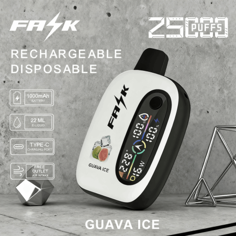 DE016 E-papierosy jednorazówka 25000 Puffs z wyświetlaczem LED i regulowanym przepływem powietrza, ładowalny ATVS Vape