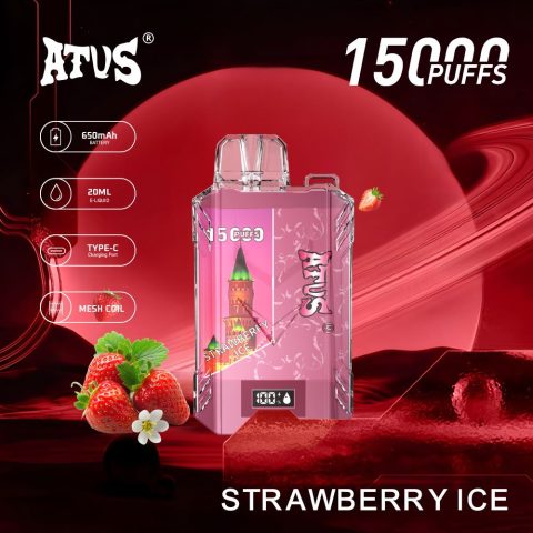 DE017 E-papierosy jednorazówka 15000 Puffs z wyświetlaczem LED i regulowanym przepływem powietrza, ładowany ATVS Vape