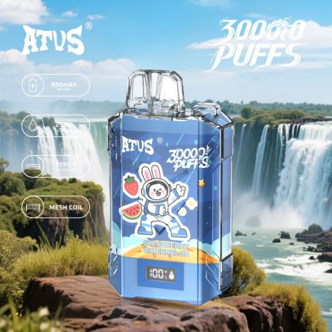 DE017 E-papierosy jednorazówka 30000 Puffs z wyświetlaczem LED i regulowanym przepływem powietrza, ładowany ATVS Vape