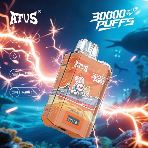 DE017 E-papierosy jednorazówka 30000 Puffs z wyświetlaczem LED i regulowanym przepływem powietrza, ładowany ATVS Vape