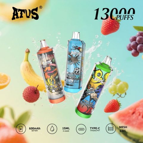 DE018 13000 zaciągnięć Jednorazowy Vape z akumulatorem ATVS Vape