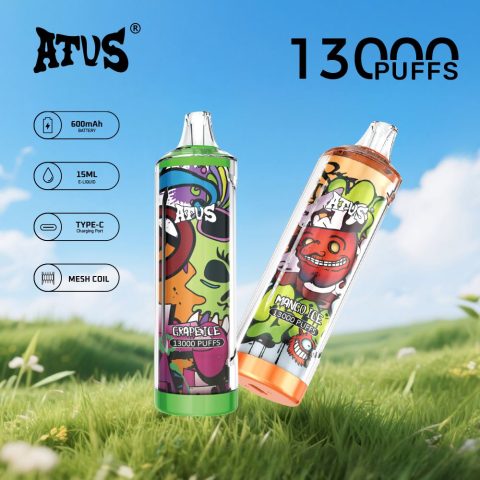 DE018 13000 zaciągnięć Jednorazowy Vape z akumulatorem ATVS Vape