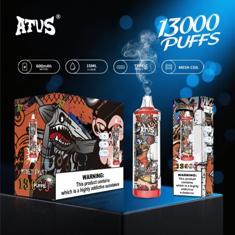 DE018 13000 zaciągnięć Jednorazowy Vape z akumulatorem ATVS Vape