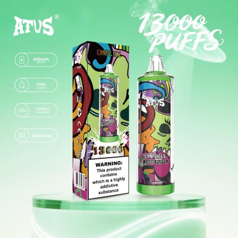 DE018 13000 zaciągnięć Jednorazowy Vape z akumulatorem ATVS Vape