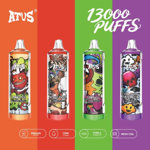 DE018 13000 zaciągnięć Jednorazowy Vape z akumulatorem ATVS Vape
