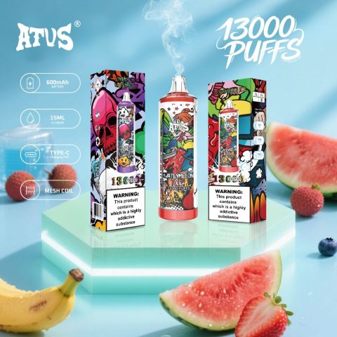DE018 13000 zaciągnięć Jednorazowy Vape z akumulatorem ATVS Vape