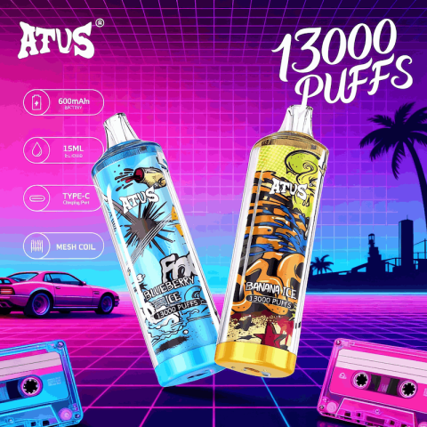 DE018 13000 zaciągnięć Jednorazowy Vape z akumulatorem ATVS Vape