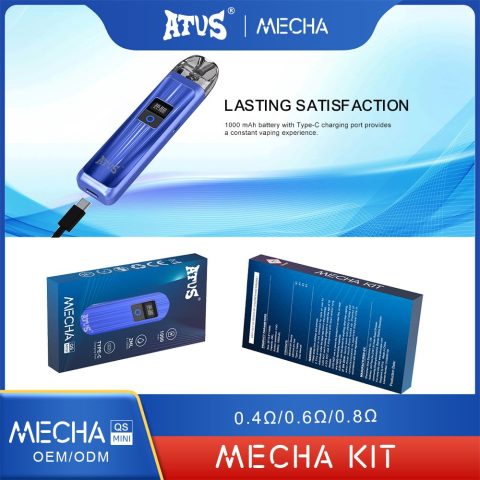 DE019MINI możliwością ponownego napełniania Pod z Urządzenie systemowe z zestawem kapsułek ATVS Vape