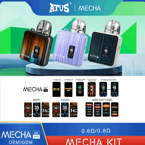 DE019PRO możliwością ponownego napełniania Pod z Urządzenie systemowe z zestawem kapsułek ATVS Vape