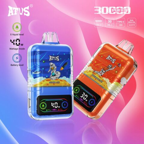 DE021 E-papierosy jednorazówka 30000 Puffs z wyświetlaczem LED i regulowanym przepływem powietrza MTL DTL ATVS Vape