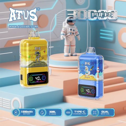 DE021 E-papierosy jednorazówka 30000 Puffs z wyświetlaczem LED i regulowanym przepływem powietrza MTL DTL ATVS Vape