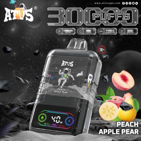 DE021 E-papierosy jednorazówka 30000 Puffs z wyświetlaczem LED i regulowanym przepływem powietrza MTL DTL ATVS Vape