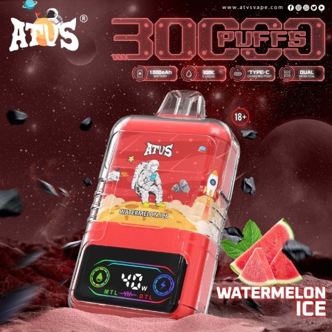 DE021 E-papierosy jednorazówka 30000 Puffs z wyświetlaczem LED i regulowanym przepływem powietrza MTL DTL ATVS Vape