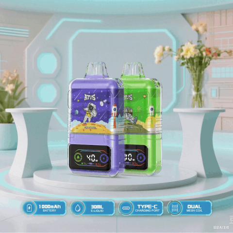 DE021 E-papierosy jednorazówka 30000 Puffs z wyświetlaczem LED i regulowanym przepływem powietrza MTL DTL ATVS Vape