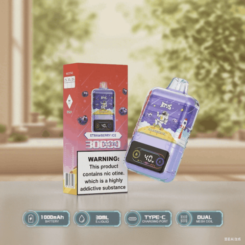 DE021 E-papierosy jednorazówka 30000 Puffs z wyświetlaczem LED i regulowanym przepływem powietrza MTL DTL ATVS Vape