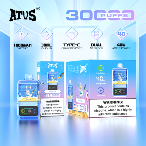 DE021 E-papierosy jednorazówka 30000 Puffs z wyświetlaczem LED i regulowanym przepływem powietrza MTL DTL ATVS Vape