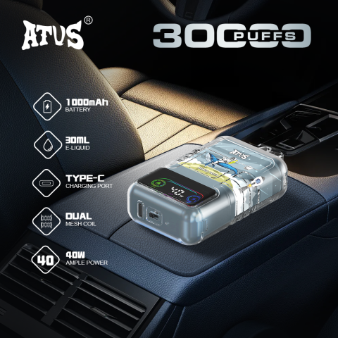DE021 E-papierosy jednorazówka 30000 Puffs z wyświetlaczem LED i regulowanym przepływem powietrza MTL DTL ATVS Vape