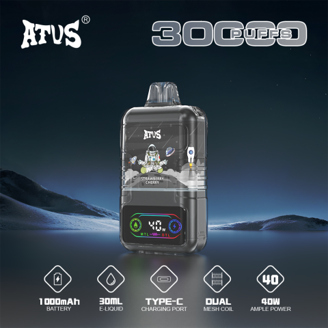 DE021 E-papierosy jednorazówka 30000 Puffs z wyświetlaczem LED i regulowanym przepływem powietrza MTL DTL ATVS Vape