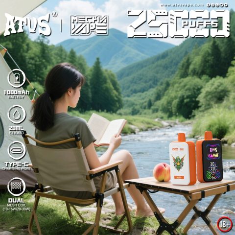 DE021 E-papierosy jednorazówka 30000 Puffs z wyświetlaczem LED i regulowanym przepływem powietrza MTL DTL ATVS Vape